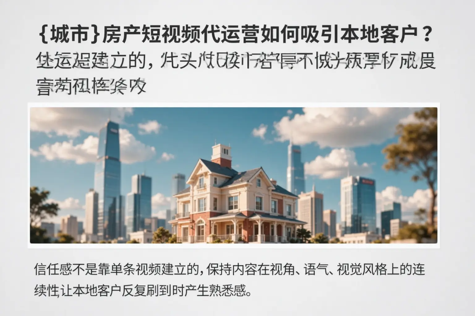 色达房产短视频代运营如何吸引本地客户？